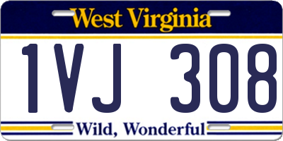WV license plate 1VJ308