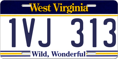 WV license plate 1VJ313