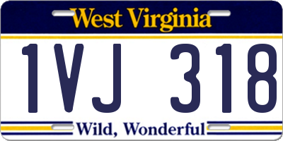 WV license plate 1VJ318