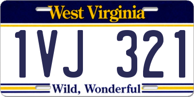 WV license plate 1VJ321