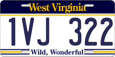 WV license plate 1VJ322