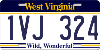 WV license plate 1VJ324