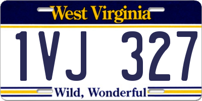WV license plate 1VJ327