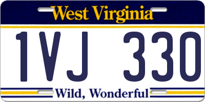 WV license plate 1VJ330