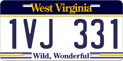 WV license plate 1VJ331