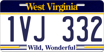 WV license plate 1VJ332