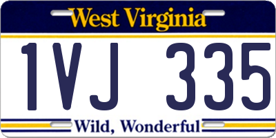 WV license plate 1VJ335