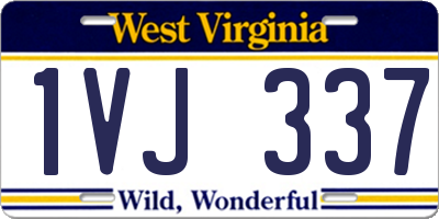 WV license plate 1VJ337