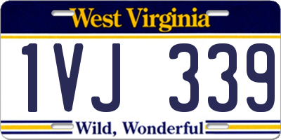 WV license plate 1VJ339