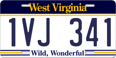 WV license plate 1VJ341