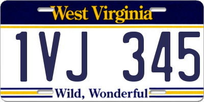 WV license plate 1VJ345