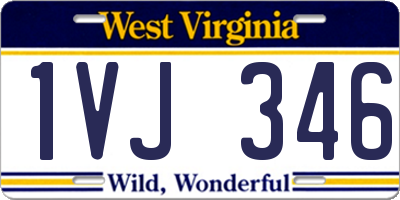 WV license plate 1VJ346