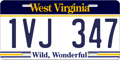 WV license plate 1VJ347