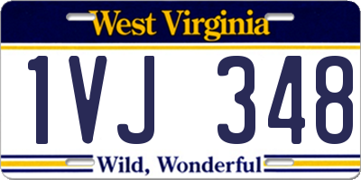 WV license plate 1VJ348