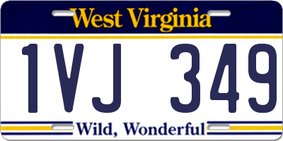 WV license plate 1VJ349