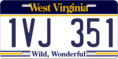 WV license plate 1VJ351