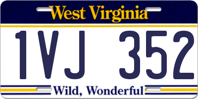 WV license plate 1VJ352