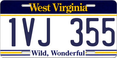 WV license plate 1VJ355