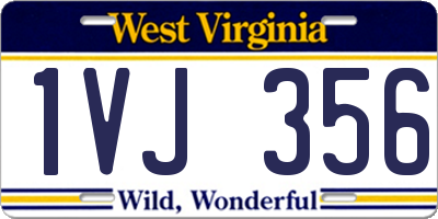 WV license plate 1VJ356