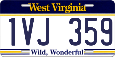 WV license plate 1VJ359