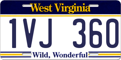 WV license plate 1VJ360