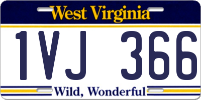 WV license plate 1VJ366