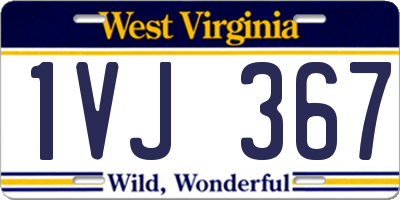 WV license plate 1VJ367
