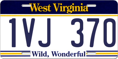 WV license plate 1VJ370
