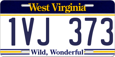 WV license plate 1VJ373