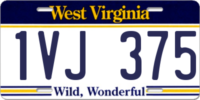 WV license plate 1VJ375