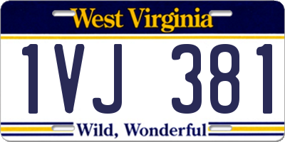 WV license plate 1VJ381
