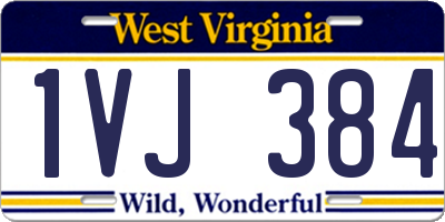 WV license plate 1VJ384