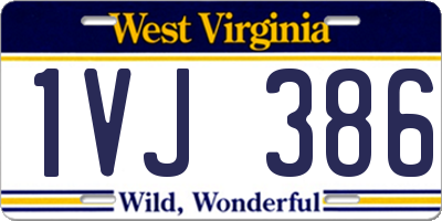 WV license plate 1VJ386