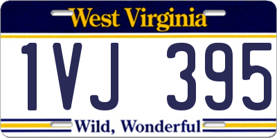 WV license plate 1VJ395