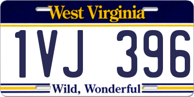 WV license plate 1VJ396