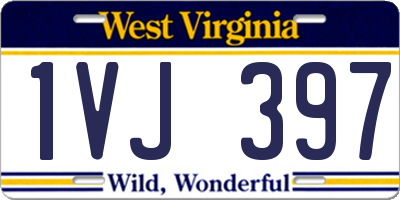 WV license plate 1VJ397