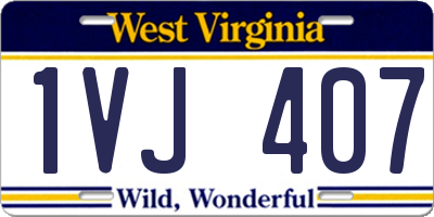 WV license plate 1VJ407