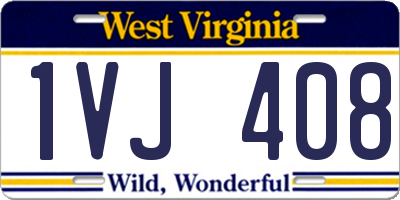 WV license plate 1VJ408
