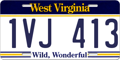 WV license plate 1VJ413