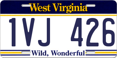 WV license plate 1VJ426