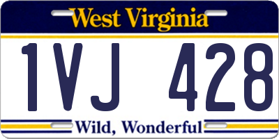 WV license plate 1VJ428
