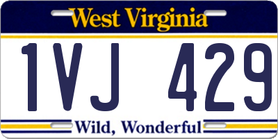 WV license plate 1VJ429