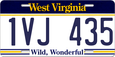 WV license plate 1VJ435