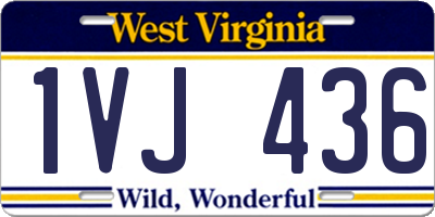 WV license plate 1VJ436