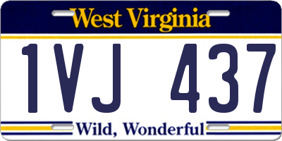 WV license plate 1VJ437