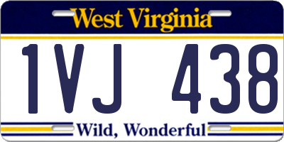 WV license plate 1VJ438