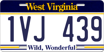 WV license plate 1VJ439