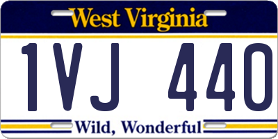 WV license plate 1VJ440