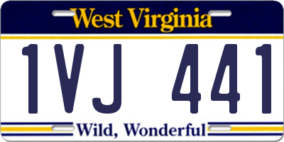 WV license plate 1VJ441