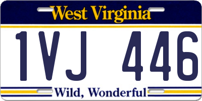 WV license plate 1VJ446